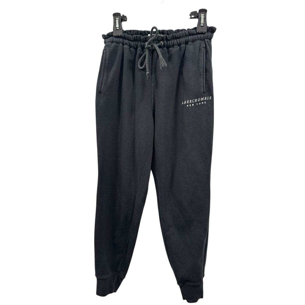 Abercrombie & Fitch Women's Sz M Fleece Sweatpants Drawstring Black